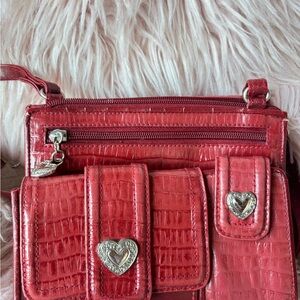 Elegant Red Croc-Embossed Women's Bag